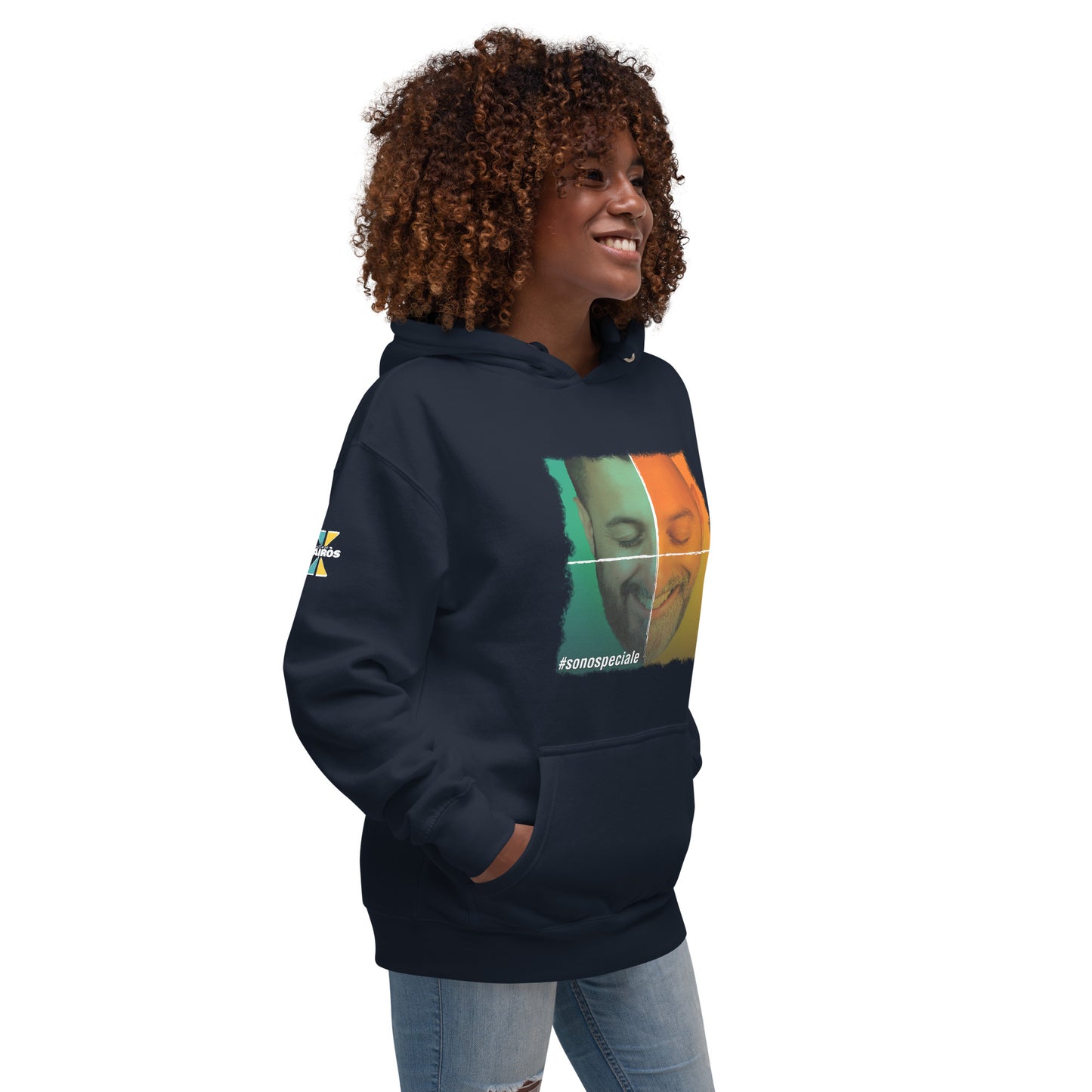 Felpa con cappuccio unisex "Sono speciale" - Kantiere Kairòs (Navy)