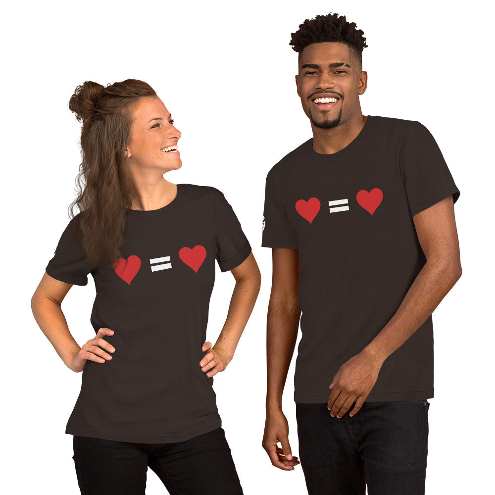 T-shirt unisex "Ogni cuore vale uguale" (18 colori)